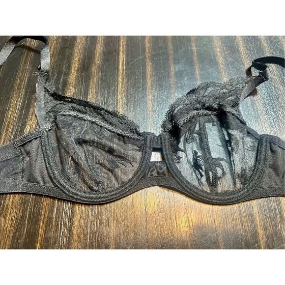 Aubade Paris size 32B unlined mesh lace bra underwire - Picture 10 of 16